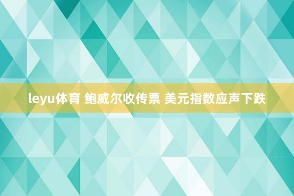 leyu体育 鲍威尔收传票 美元指数应声下跌